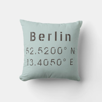 Berlin Longitude Latitude Throw Pillow