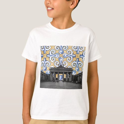 Berlin Meets Azulejo Spanish Tiles Montage T_Shirt