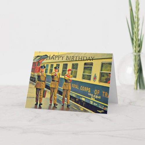 Berlin Military Train Birthday Card