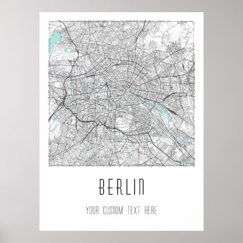 Berlin Minimalist Urban City Map Poster