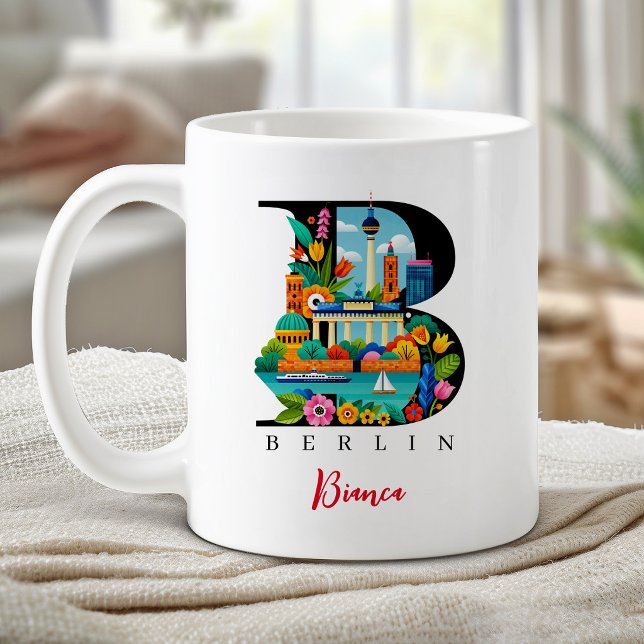 Berlin Monogram Letter B Personalized Gift Coffee Mug (Berlin Monogram Letter B Personalized Gift Coffee Mug)
