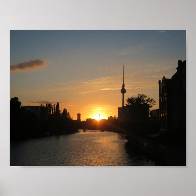 Berlin Nacht Germany Fernsehturm Nacht Skyline Poster (Front)