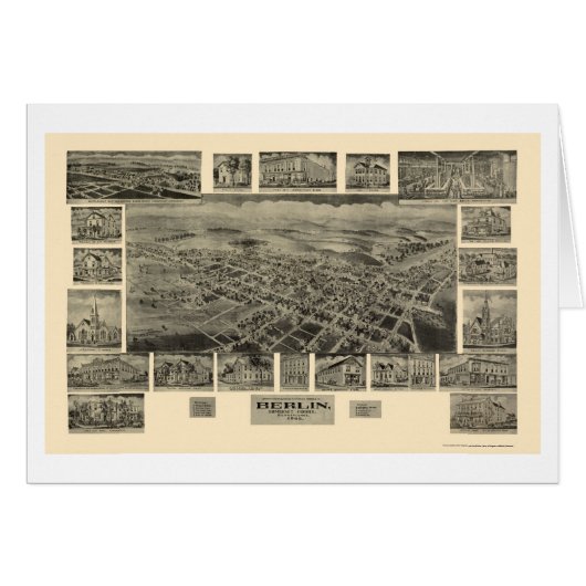 Berlin, PA Panoramic Map - 1905 Cards (Front Horizontal)