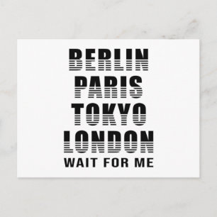 Berlin Paris Tokyo London Cities City Funny Gift Postcard