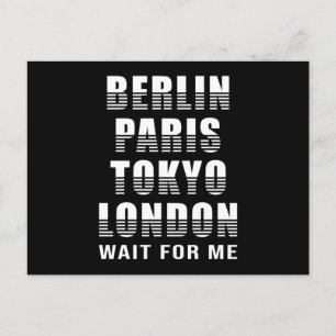 Berlin Paris Tokyo London City Cities Funny Gift Postcard