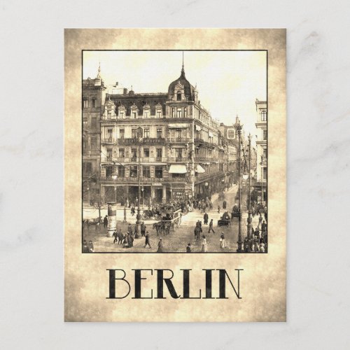 Berlin retro antique Unter den Linden grungy Postcard