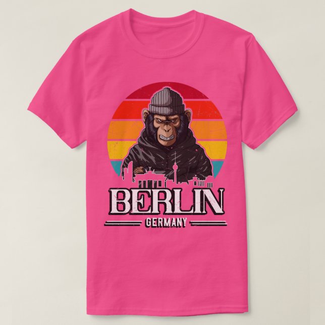 Berlin Retro Monkey Berliner T-Shirt (Design Front)