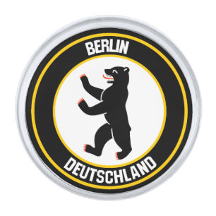 Berlin Round Emblem Silver Finish Lapel Pin