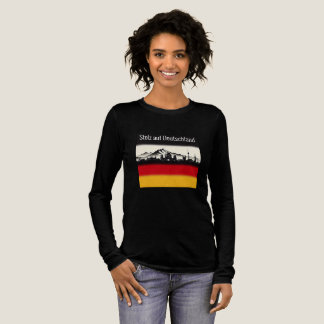 Berlin Silhouette mit Flaggenstreifen Tri-Blend Shirt