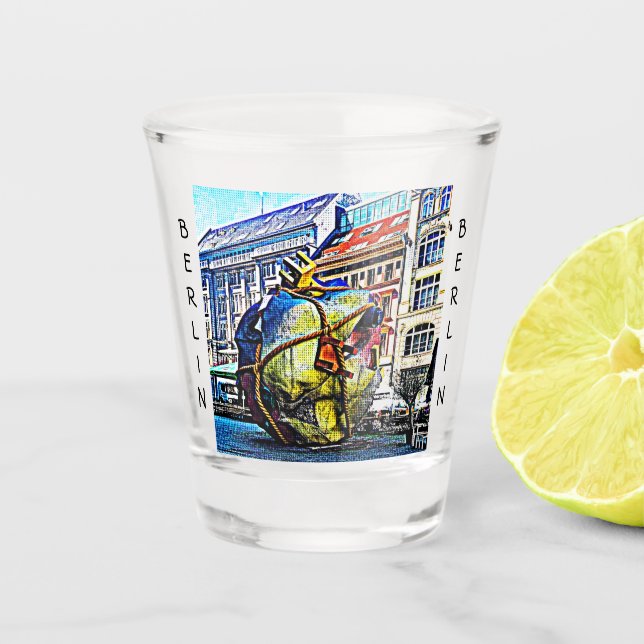 Berlin Street Art - Comic Book Version Shot Glass (Front)