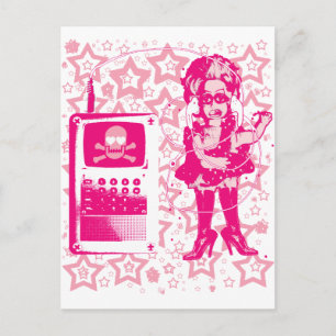 Berlin-Techno-Tusii doll pink Postcard