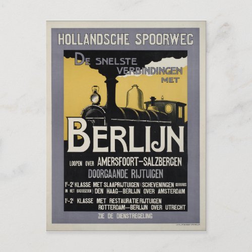Berlin Train Vintage Travel Postcard