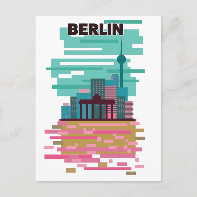 Berlin Travel poster Announcement Postcard (Front)
