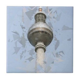 Berlin TV Tower Abstract Germany Travel Art Ceramic Tile