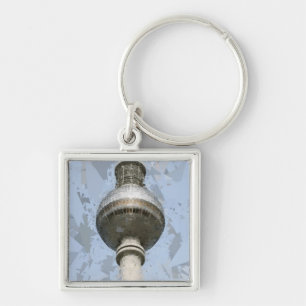 Berlin TV Tower Abstract Germany Travel Art Keychain