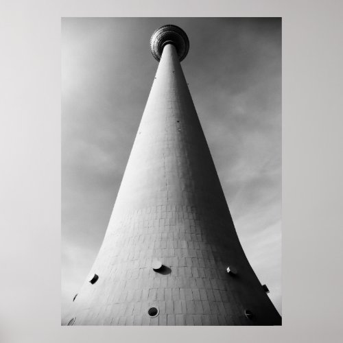 Berlin TV tower Schwarz Poster