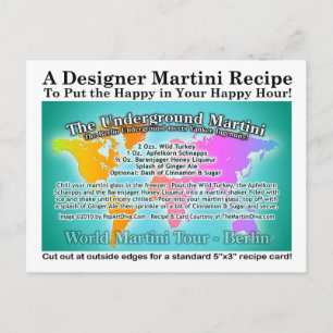 Berlin, Underground World Tour Martini Recipe Card
