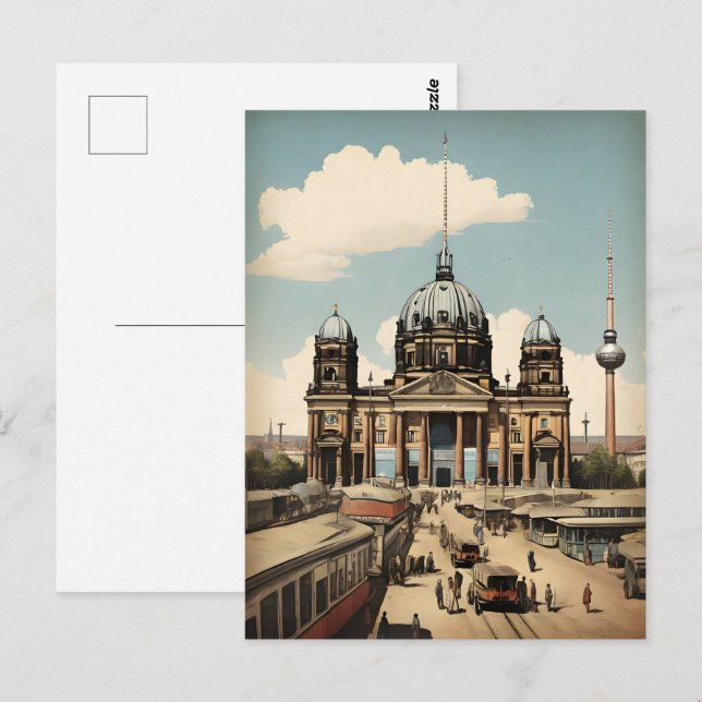 Berlin vintage poster postcard (Front/Back)