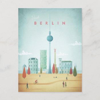 Berlin Vintage Travel Poster - Art Postcard by VintagePosterCompany at Zazzle