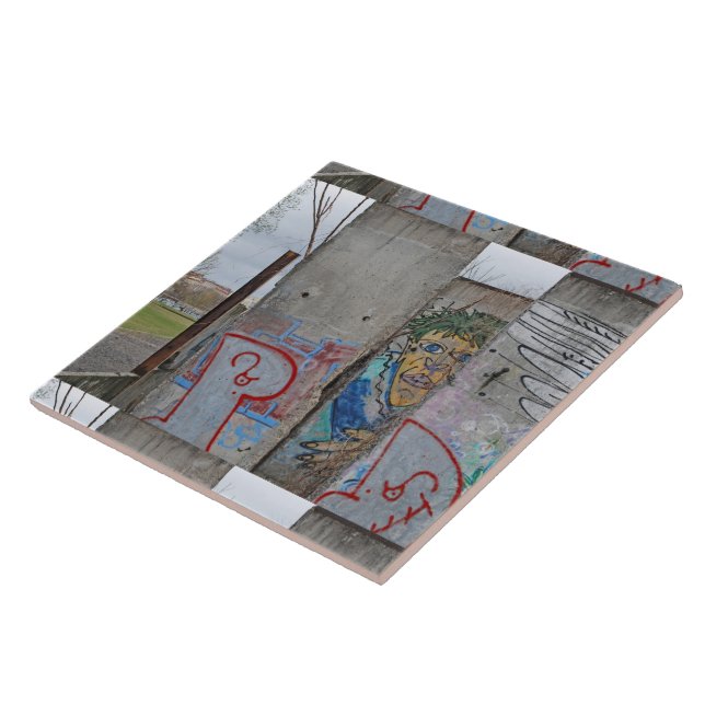 Berlin Wall graffiti art Tile (Side)