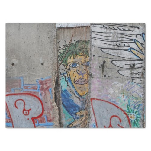 Berlin Wall graffiti art Tissue Paper