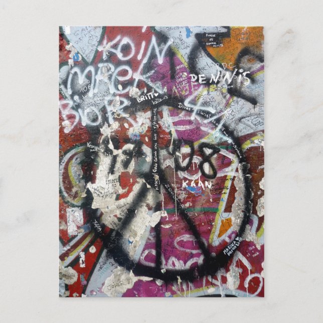 berlin wall graffiti postcard (Front)