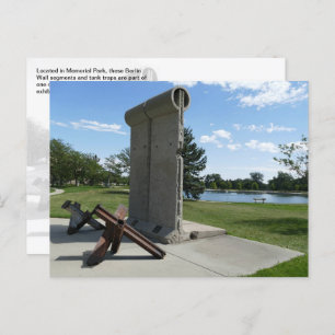 Berlin Wall, Memorial Park, Rapid City, SD -  Postcard