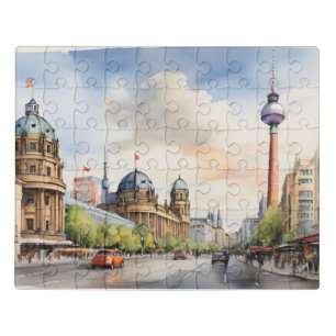 Berlin watercolor art jigsaw puzzle