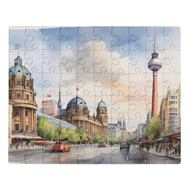Berlin watercolor art jigsaw puzzle (Puzzle Horizontal)