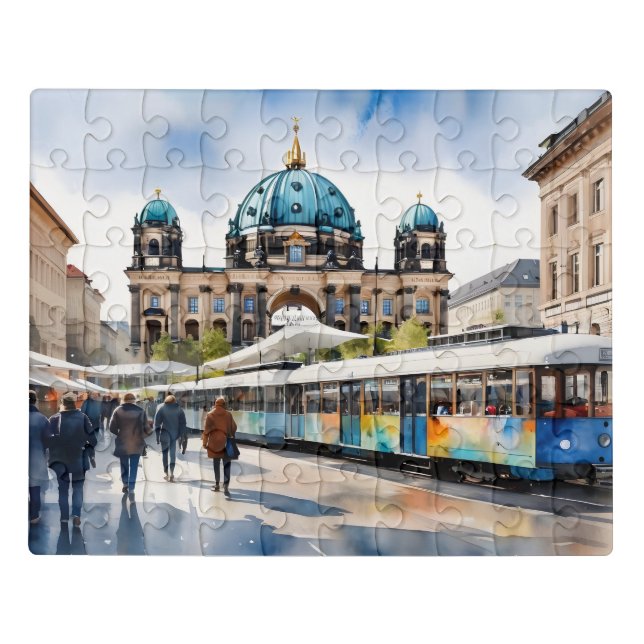 Berlin watercolor art jigsaw puzzle (Puzzle Horizontal)