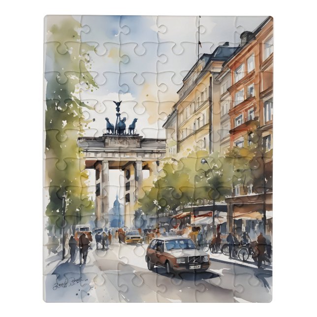 Berlin watercolor art jigsaw puzzle (Puzzle Vertical)