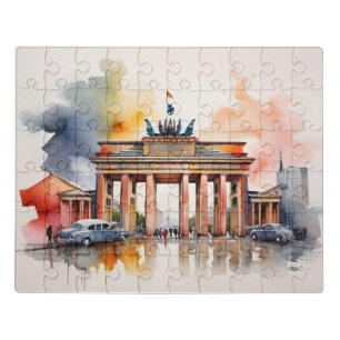 Berlin watercolor art jigsaw puzzle