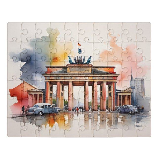 Berlin watercolor art jigsaw puzzle (Puzzle Horizontal)