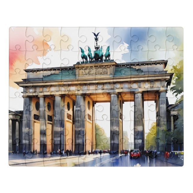 Berlin watercolor art jigsaw puzzle (Puzzle Horizontal)