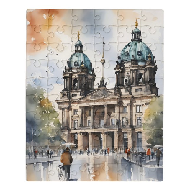 Berlin watercolor art jigsaw puzzle (Puzzle Vertical)