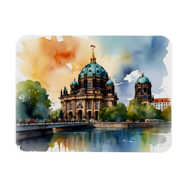 Berlin watercolor art magnet (Horizontal)