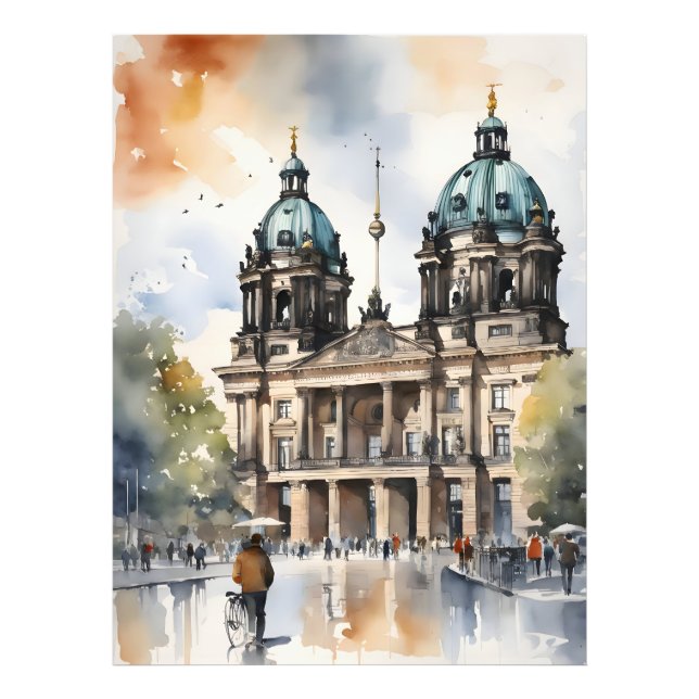 Berlin watercolor art photo print (Front)