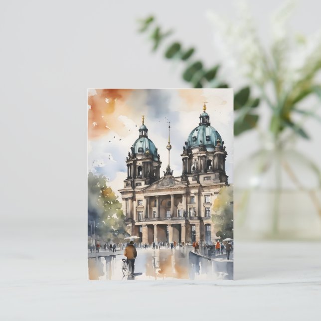 Berlin watercolor art postcard (Standing Front)