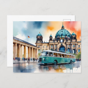 Berlin watercolor art postcard