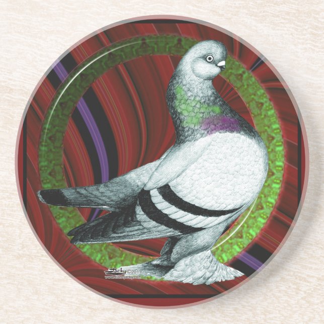 Berliner Pigeon Circle Drink Coaster (Front)