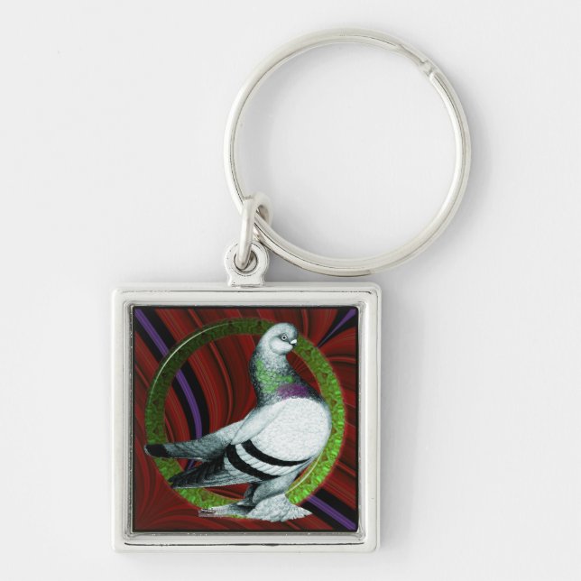 Berliner Pigeon Circle Keychain (Front)