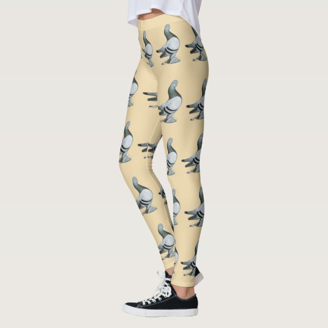 Berliner Tumbler Pigeon Blue Bar Leggings (Left)