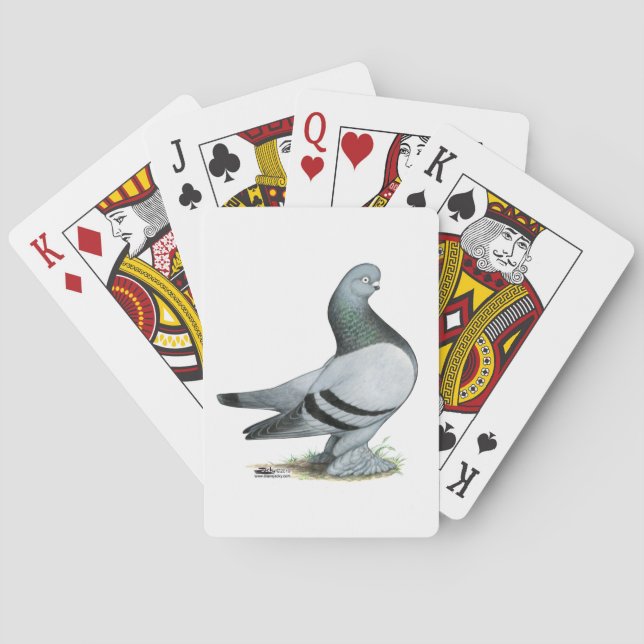 Berliner Tumbler Pigeon Blue Bar Poker Cards (Back)