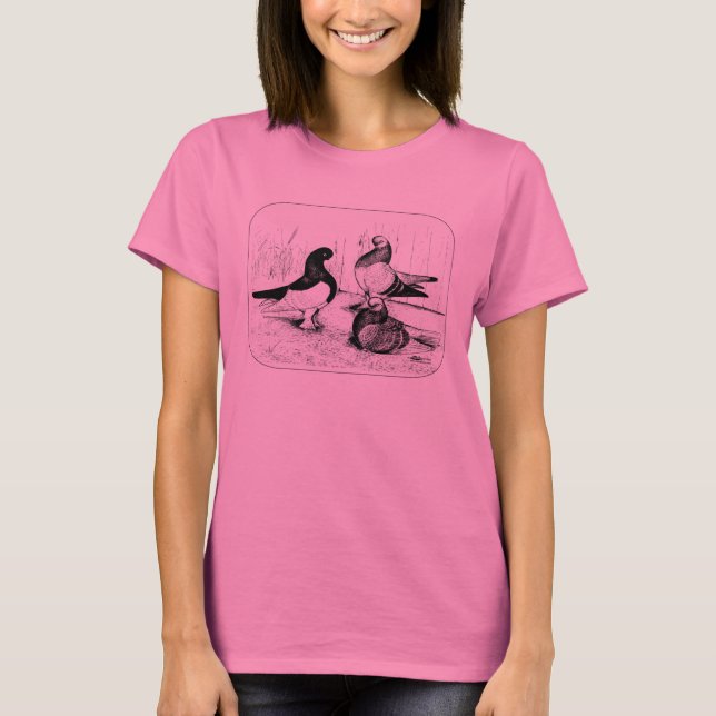 Berliner Tumbler Pigeon Trio 1980 T-Shirt (Front)