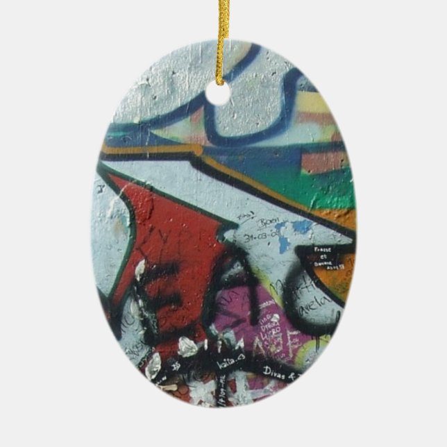 berlinwall design ceramic ornament (Front)