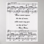 Berlioz Quote With Musical Notation Poster at Zazzle