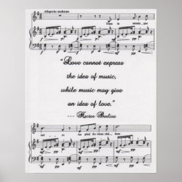 Berlioz quote with musical notation poster