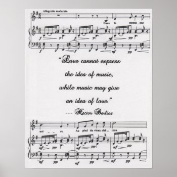 Berlioz Quote With Musical Notation Poster by TheoryofCreativity at Zazzle