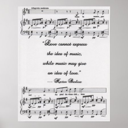 Berlioz Quote With Musical Notation Poster