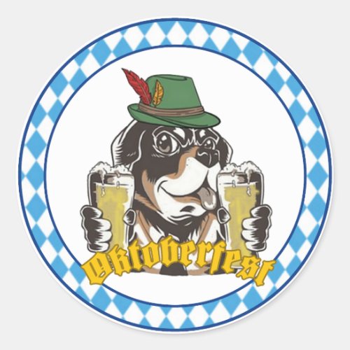 Berma Sennenhund Oktoberfest Classic Round Sticker